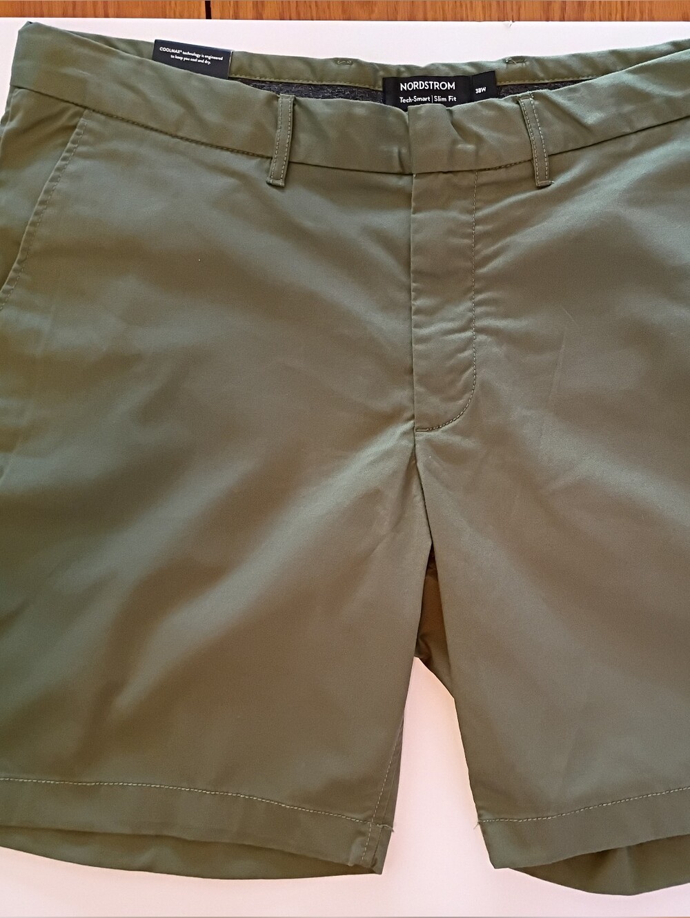 Nordstrom Olive Green Men’s Flat-Front Shorts